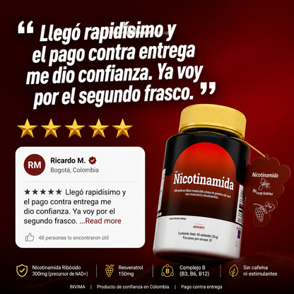 Nicotinamida NAD+ Suplemento de Energía Celular | AMBRA